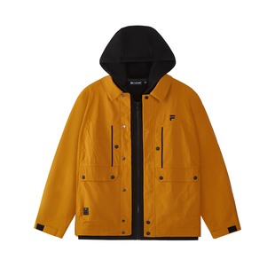 FILA FUSION斐乐潮牌梭织上衣两件套男2026春季新款休闲宽松外套