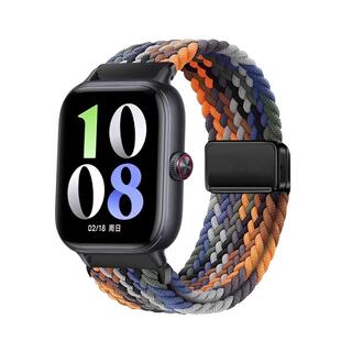 适用vivoWATCHgt手表编织表带iQOOwatchGT磁吸环扣尼龙透气腕带VIVO智能运动替换带男女新款彩虹金属快拆卡扣