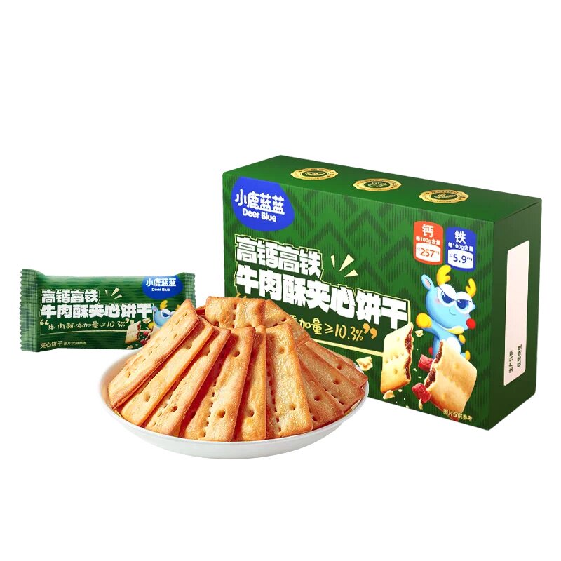 小鹿蓝蓝高钙含铁牛肉酥夹心饼干