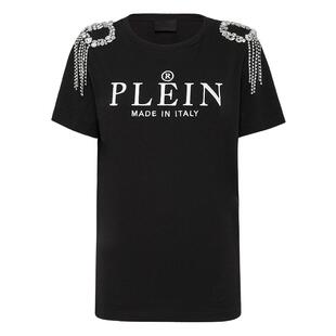 PHILIPP PLEIN 女士流苏装饰圆领T恤
