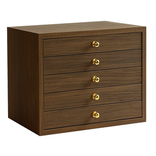 木质首饰收纳盒新中式高档精致饰品珠宝盒轻奢耳钉项链耳环手饰盒