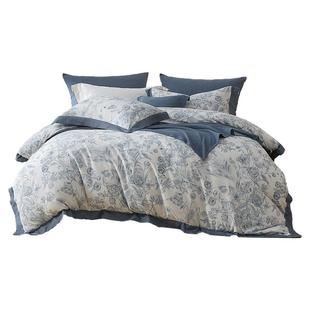 水星家纺中法联名四件套全棉磨毛套件A类抑菌秋冬保暖印花25新品