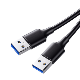 鹿易凡双头usb数据线3.0公对公两头连接延长线双向高速传输移动硬盘盒机顶盒供电线刷机笔记本电脑散热器2.0