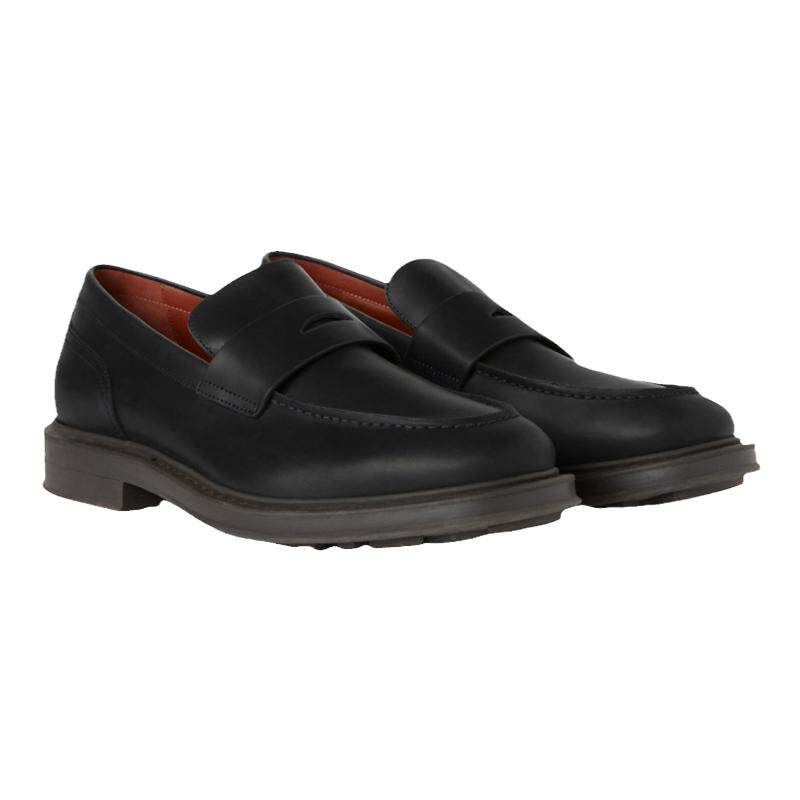 Loro Piana/诺悠翩雅男鞋黑色牛皮革圆头休闲莫卡辛鞋乐福鞋