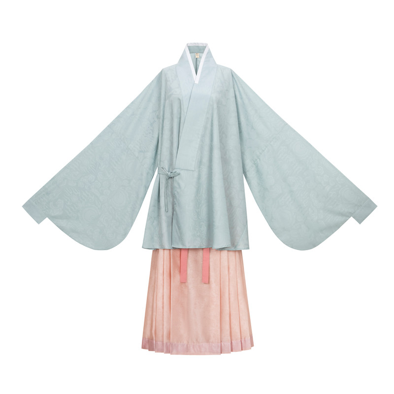 【观止织造｜满园春】明制汉服对穿交马面裙定织仿花罗多色传统风