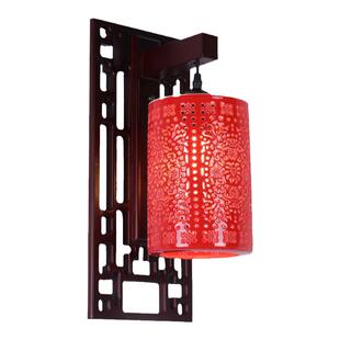 中式壁灯led床头灯过道墙壁灯红色陶瓷灯佛龛神像民宿仿古壁灯