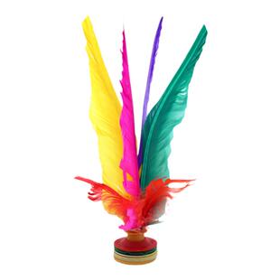 太仓新建鹅毛毽子儿童成人健身毽球比赛毽子牛筋底花毽子耐踢比赛