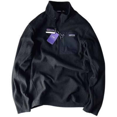 波浪肌理户外山系套头半拉链卫衣