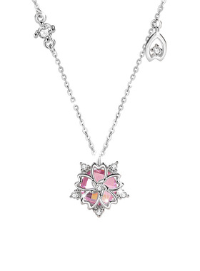 遇见花开樱花纯银925项链女