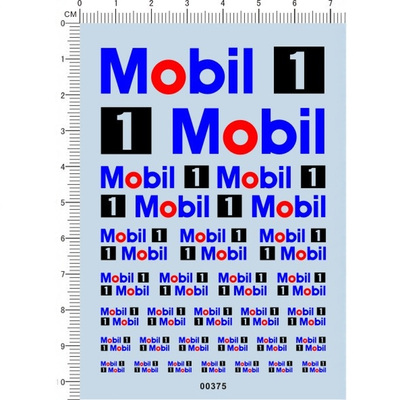 美孚Mobil 1 模型车水转印贴纸 00375-A619 7*10cm