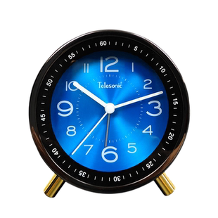 天王星闹钟小学生卧室床头钟静音夜灯桌面时钟表起床神器金属台钟