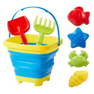 儿童折叠水桶沙滩玩沙工具挖沙玩具宝宝铲子赶海套装海边装备捞鱼