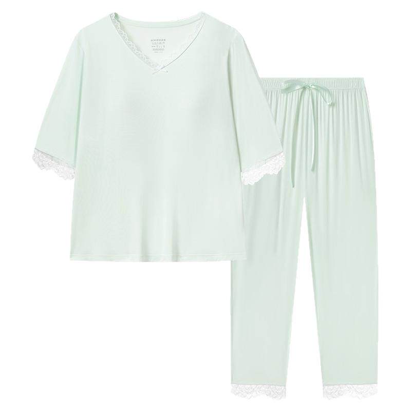 舒雅女士莫代尔带胸垫家居服套装