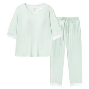 舒雅女士莫代尔带胸垫家居服套装