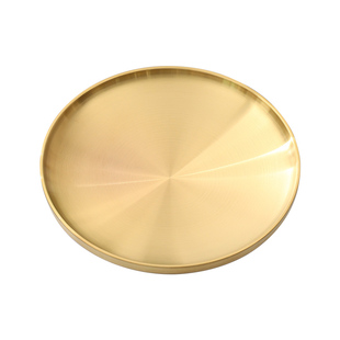 韩式不锈钢盘子圆盘商用西餐盘平盘浅盘家用吐骨碟水果盘加厚托盘