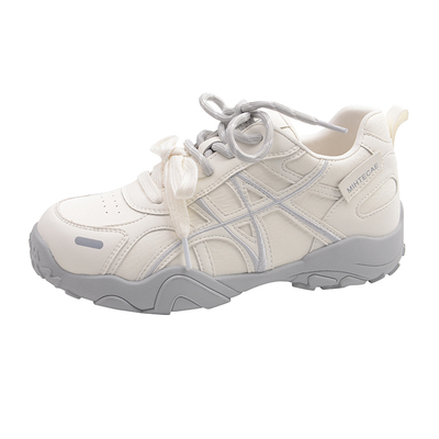 牛皮版~内增高7cm厚底德训鞋女