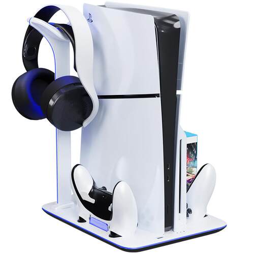 HONCAM 原装PS5 slim/pro散热底座主机支架风扇适用索尼ps5手柄磁吸充电手柄座充收纳PS5配件光驱数码版通用