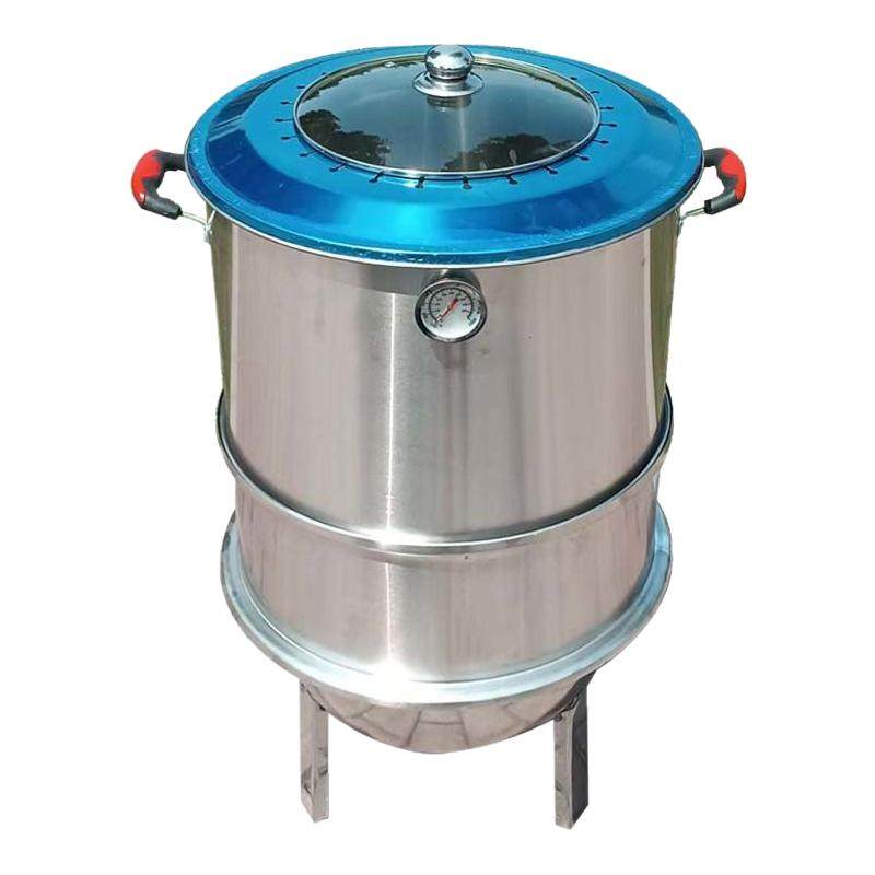 不锈钢熏肉专用桶大型吊炉烧烤炉子家用柴火烘腊肉神器无烟烤架子