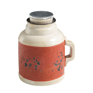 老岩泥朱红小暖壶泡茶杯家用办公室大容量创意陶瓷马克杯喝水杯子