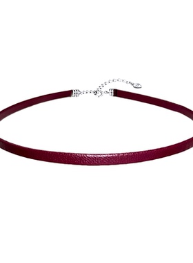 不掉色白色小羊皮项圈时尚