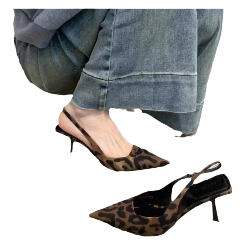采采乐希尖头细跟浅口单鞋女