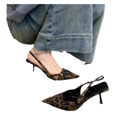 采采乐希尖头细跟浅口单鞋女