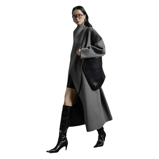 BACK TIMES初时定制镇店羊毛大衣女秋中长款外套