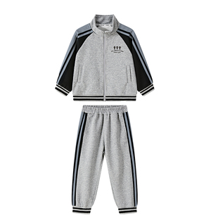 史努比男童套装加绒秋冬加厚2025新款儿童运动卫衣春秋女童两件套