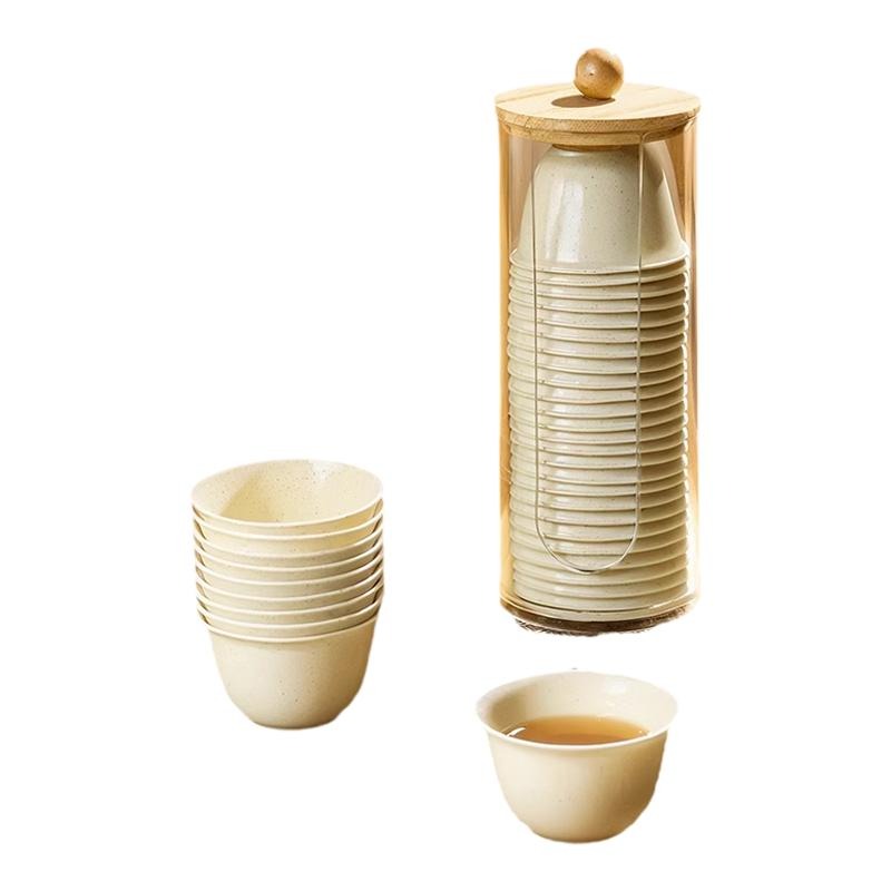 宝选一次性茶杯稻壳户外泡茶待客便携水杯小号稻香杯子茶具功夫杯