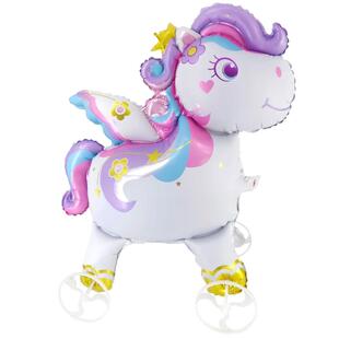 网红新款动物走路气球带轮儿童卡通宝宝生日装饰夜市摆摊户外玩具