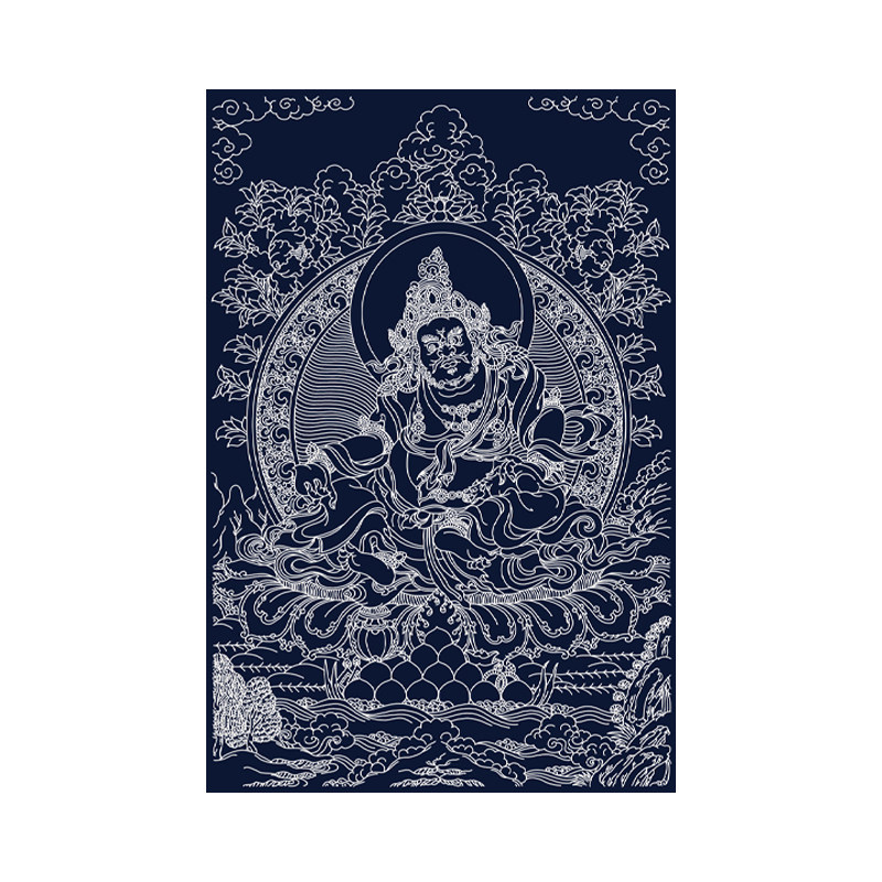 黄财神唐卡手绘diy非遗手工