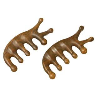 天然绿檀木梳按摩梳子经络梳按摩头皮头部头疗脸部檀木梳养生神器