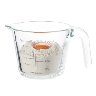 霜山带刻度玻璃量杯带手柄