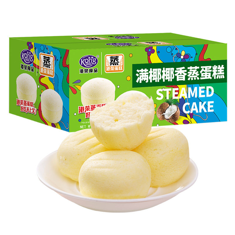 港荣椰香蒸蛋糕小面包早餐食品