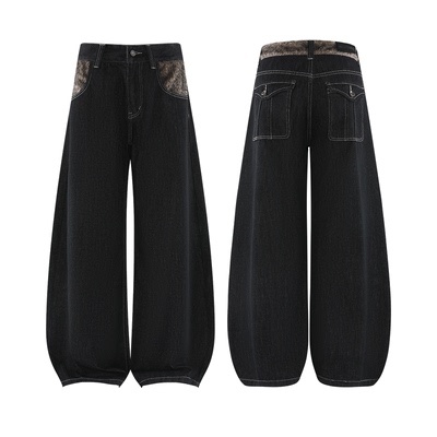 XCOK秋冬原牛牛仔裤黑色微喇男女