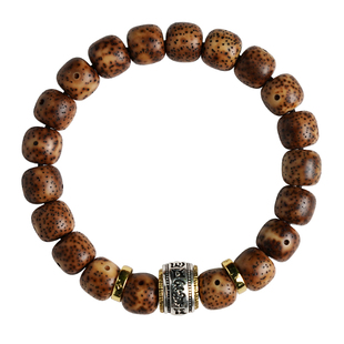 海南星月菩提子手串虎皮陈籽老料高密正月原籽文玩佛珠精品配饰