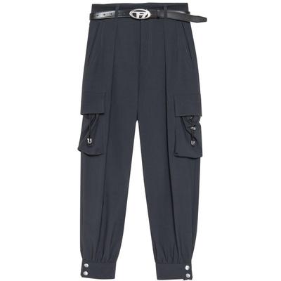 REVAN芮范设计师款酷感大口袋灰色工装裤RN31301174