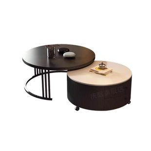 果丫头茶几实木加厚岩板茶桌2026新款小户型客厅现代简约网红茶台