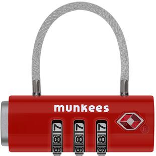 munkeesTSA海关锁出国旅行密码锁学生行李箱托运防盗钢丝挂锁背包