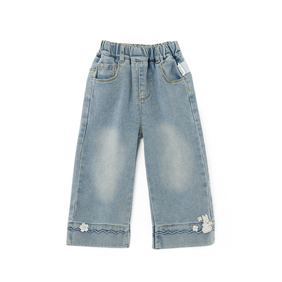 2026春秋新中式女童牛仔大裤