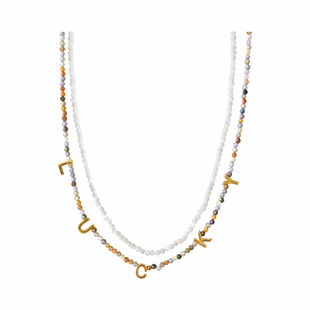 CHEZ LOOPS Lucky项链新潮个性字母定制串珠颈链 原创小众气质款