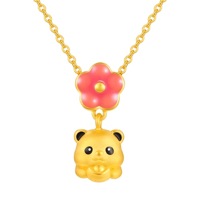 【百亿补贴】TSL谢瑞麟富足熊猫黄金吊坠5D足金挂坠不含链XQ385