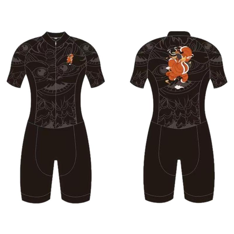 2026新年特别款儿童连体速滑服个性定制团队男女夏速干短袖轮滑服