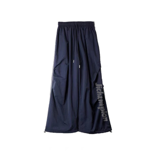 季冠军2025春秋新款直筒裤子女宽松休闲情侣运动阔腿湾刀长裤男潮