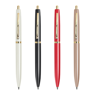 金属按动笔中性笔ins风高颜值办公用大容量0.5mm中性笔彩色重手感大学生刷题水笔签字笔速干顺滑高档宝珠笔