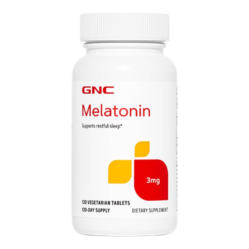 GNC健安喜美国原装进口褪黑素安瓶官方正品睡眠助眠 3mg120粒