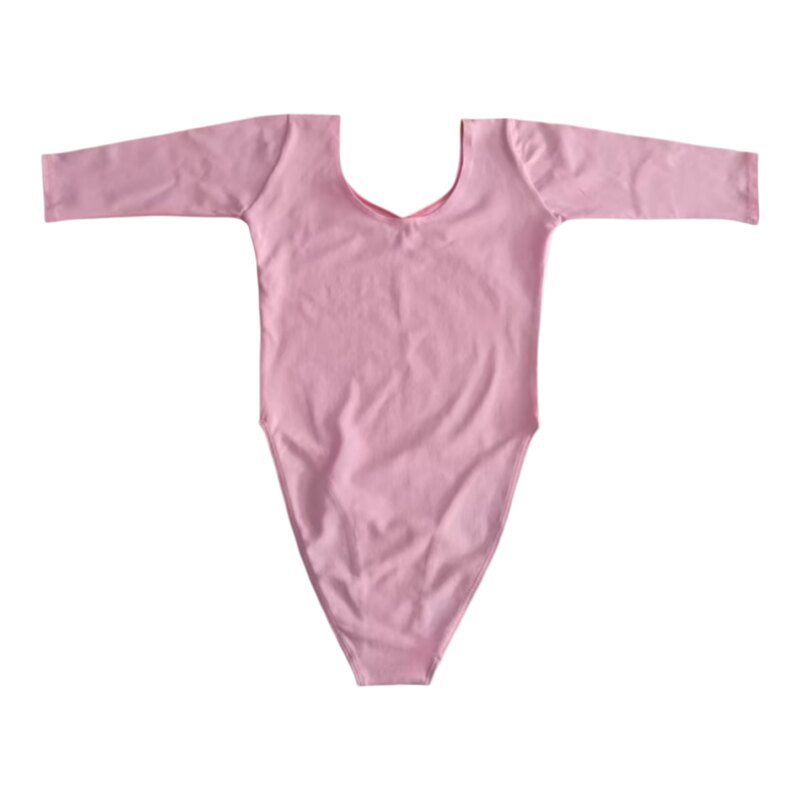 舞锦绣女中袖连体芭蕾舞服粉色