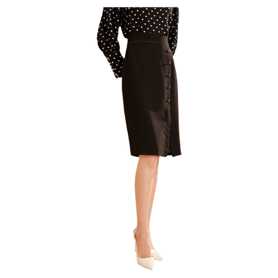 乔万尼半身裙女2026新款春季高腰黑色职场高级感西装裙ET3D650