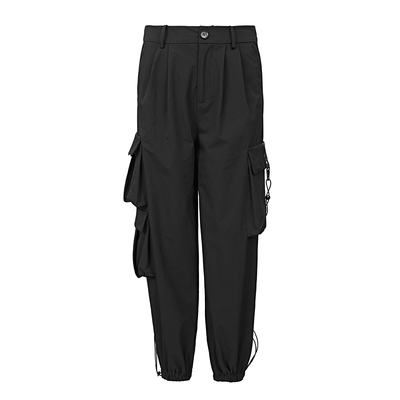 sdeer圣迪奥女装个性立体口袋松紧工装长裤S222Z0808