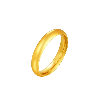 水贝同款古法亮面泥鳅背对戒送人